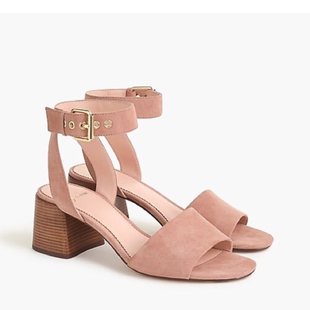 NEW J. Crew Pink Blush Block Sandals